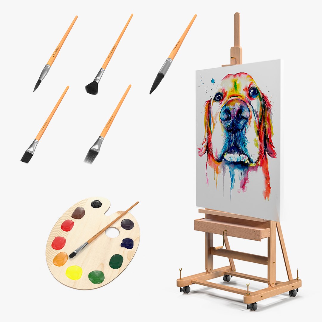 Artist Supplies Collection 2 3D model preview