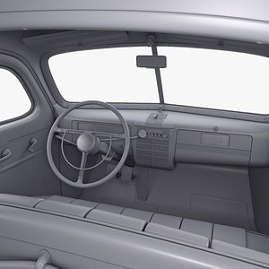 Interior Retro Car ZIS 110 1945-1961 M 1 3D model