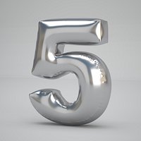 5 Number Balloon Silver