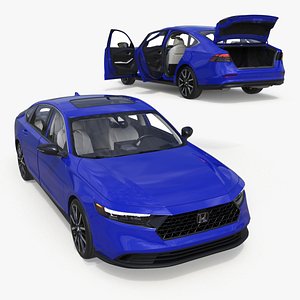 3D Blue Honda Accord 2025 Rigged model