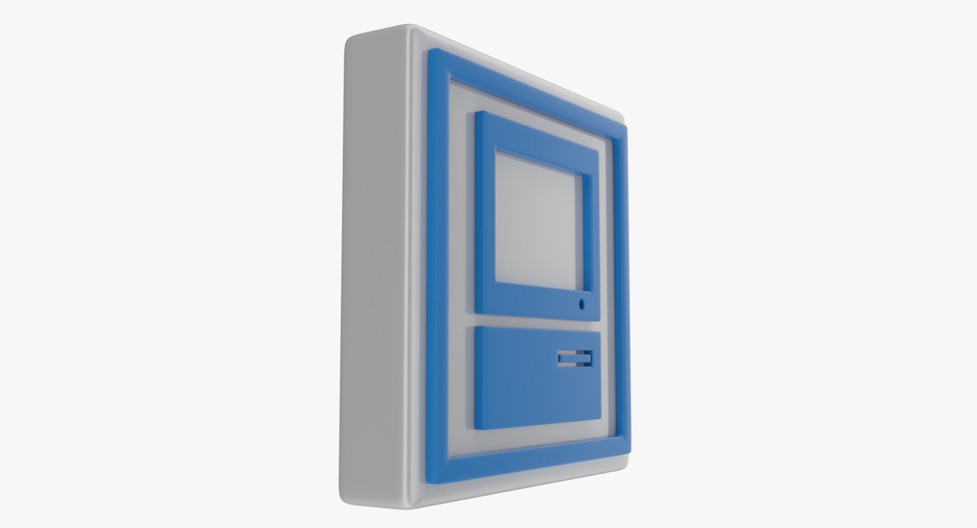 icon computer 3d obj