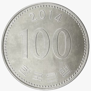 3D model south korea 100 won