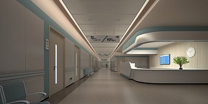 3D Nurse station Hospital Lobby model
