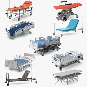 3D Hospital Beds Collection 10