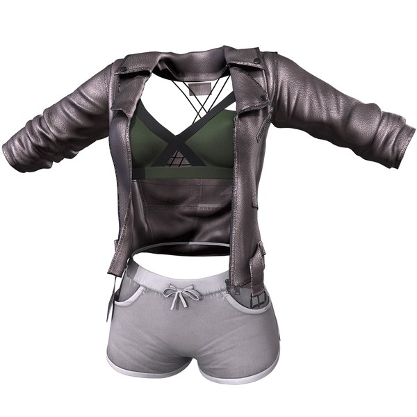 3D jacket shorts low-poly model