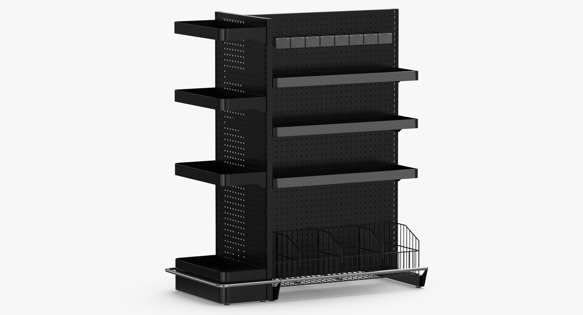 Checkout Aisle Shelving Color Variation 3D model - TurboSquid 2136315