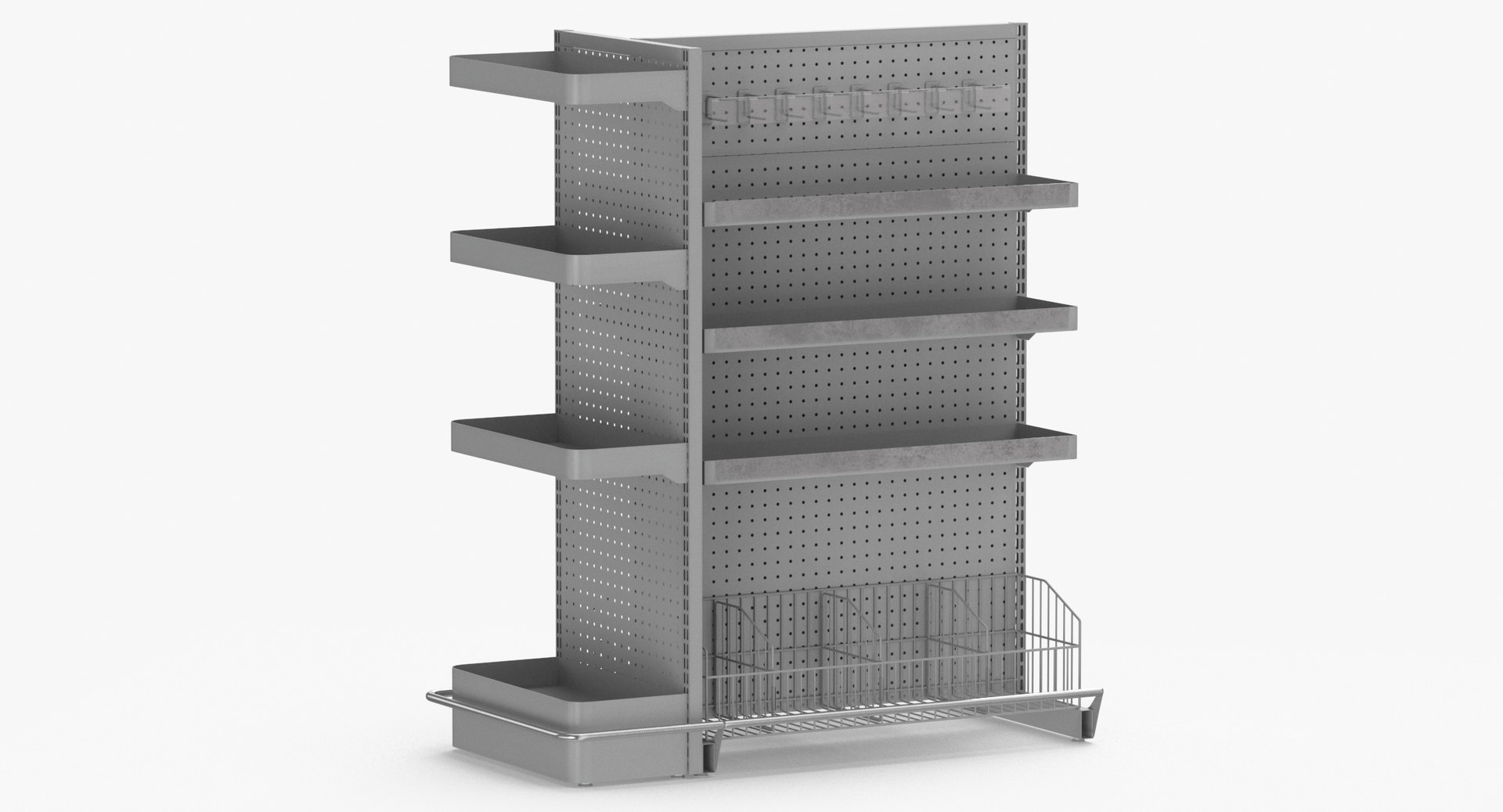 Checkout Aisle Shelving Color Variation 3D model - TurboSquid 2136315