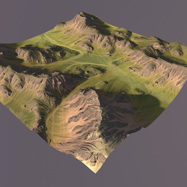 3d model of mountain maps terrain