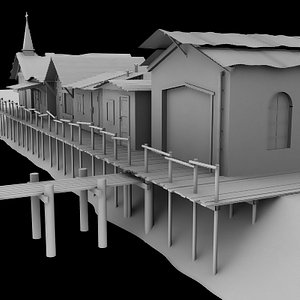 3ds max riverside town