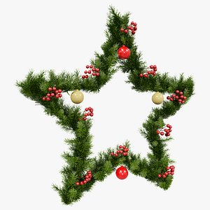3D christmas wreath model