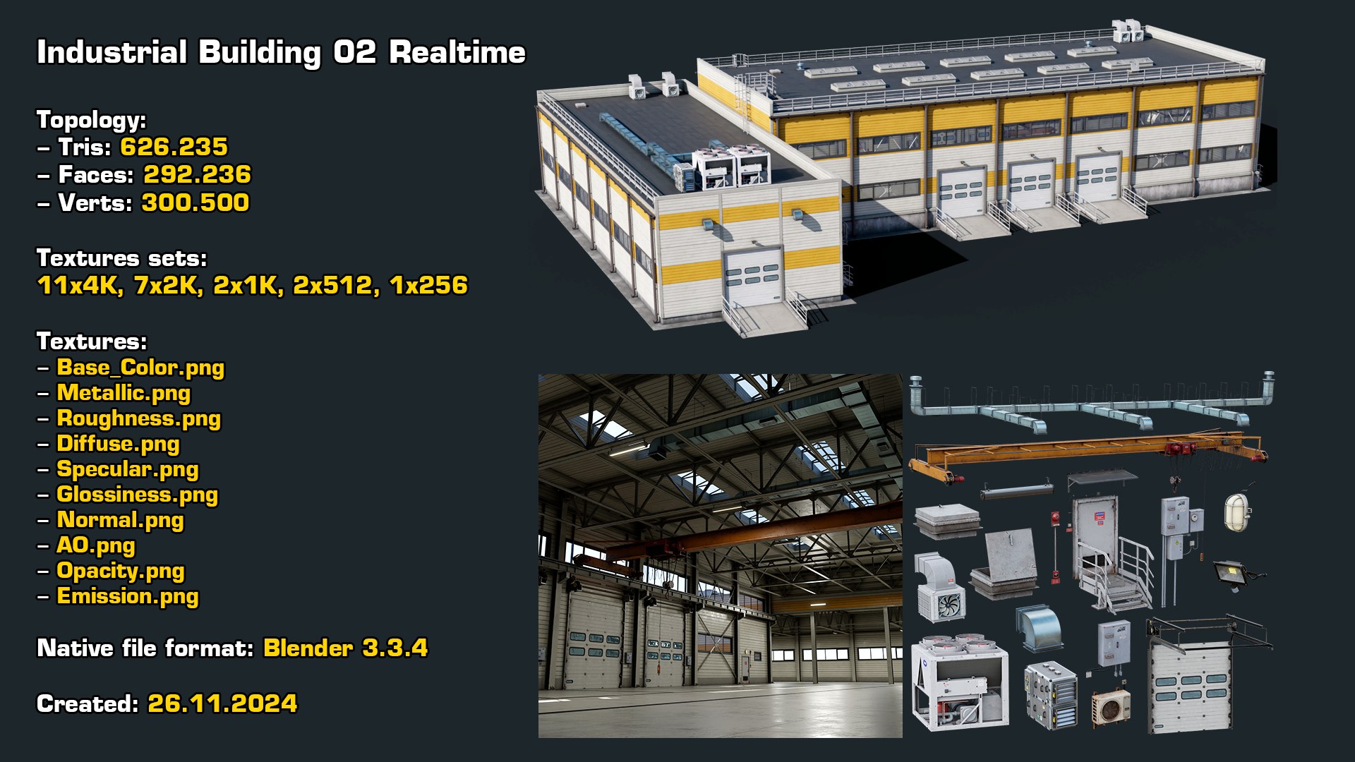 3D Industrial Building 02 with Interior Realtime https://p.turbosquid.com/ts-thumb/q0/fiM6wC/E9/stats/png/1732885048/1920x1080/fit_q87/7e8ba15b833c6722ef8fb08f798fd01afc1b08eb/stats.jpg