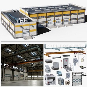 Industrial Building 02 with Interior Realtime