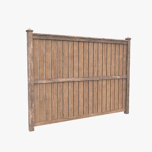 fence wood wooden 3D model