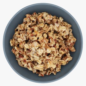 3D model Cooked oatmeal porridge with seeds