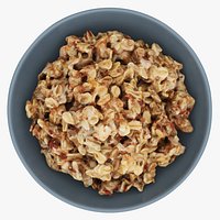 Cooked oatmeal porridge with seeds