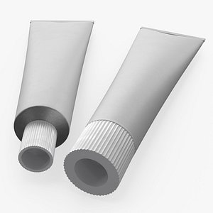 3D Topical Treatment Packaging Tubes Aluminum White