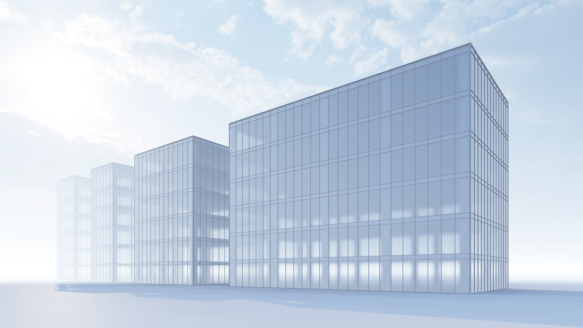 3D 4types Simple building M size model TurboSquid 1847453