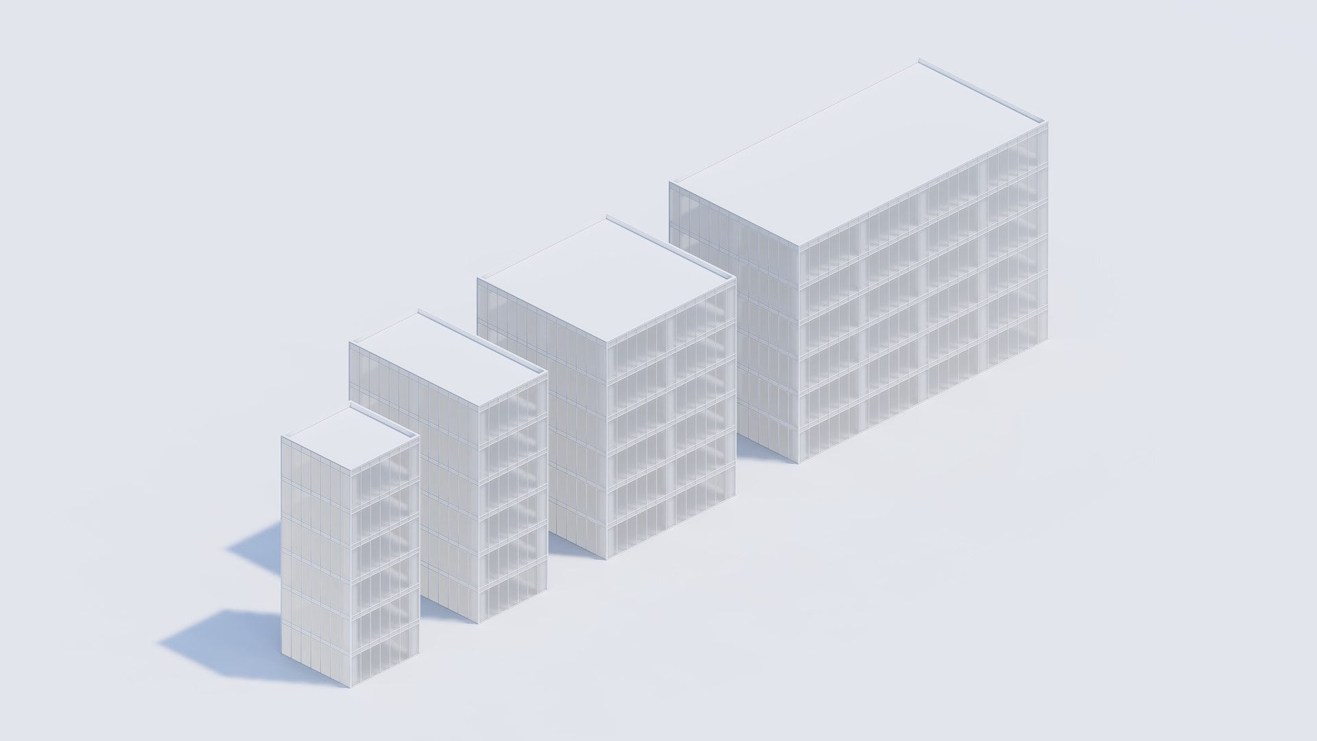 3D 4types Simple building M size model TurboSquid 1847453