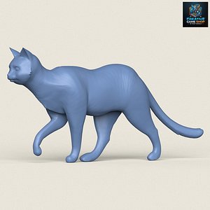 3D Cat Walk Pose Print Ready 3D Model model