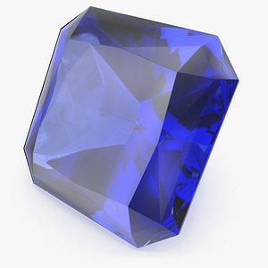 3D Radiant Cut Blue Sapphire