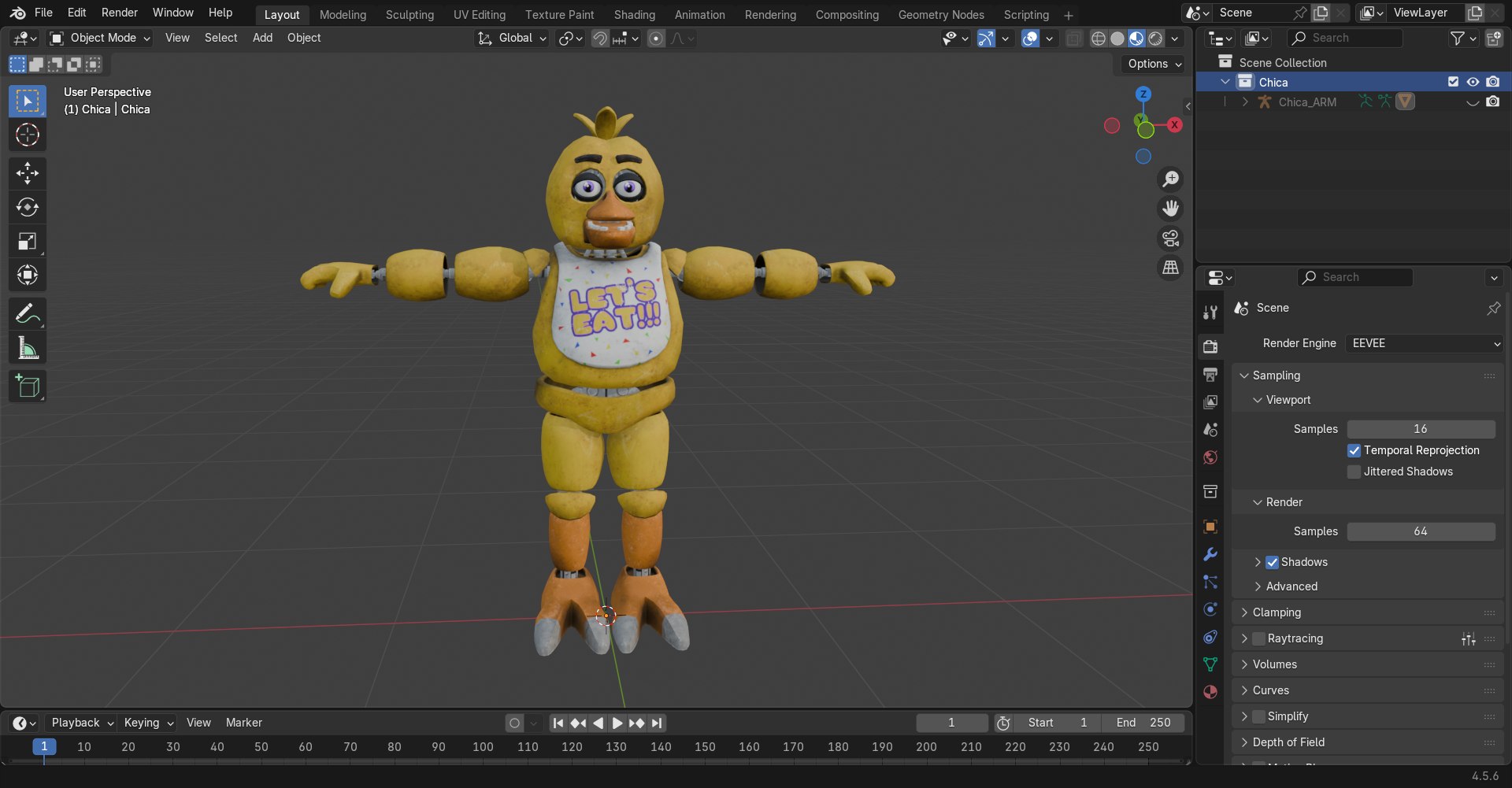 Chica - FNAF 1 3D Model - TurboSquid 2525540