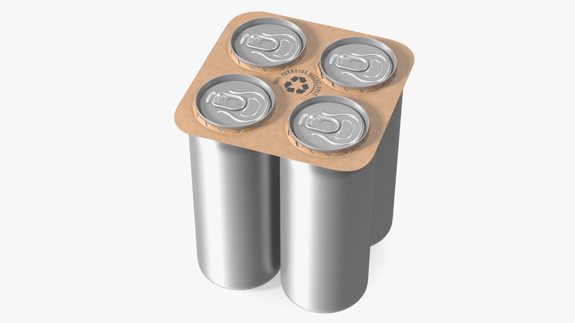 Paperboard 4 Pack Beer Can Carrier 3D model preview