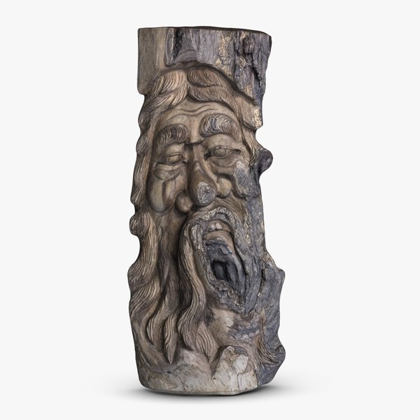 3dsmax wood carved face