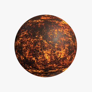 3D model Lava Planet 01 - 8k PBR - Metal and Gloss versions
