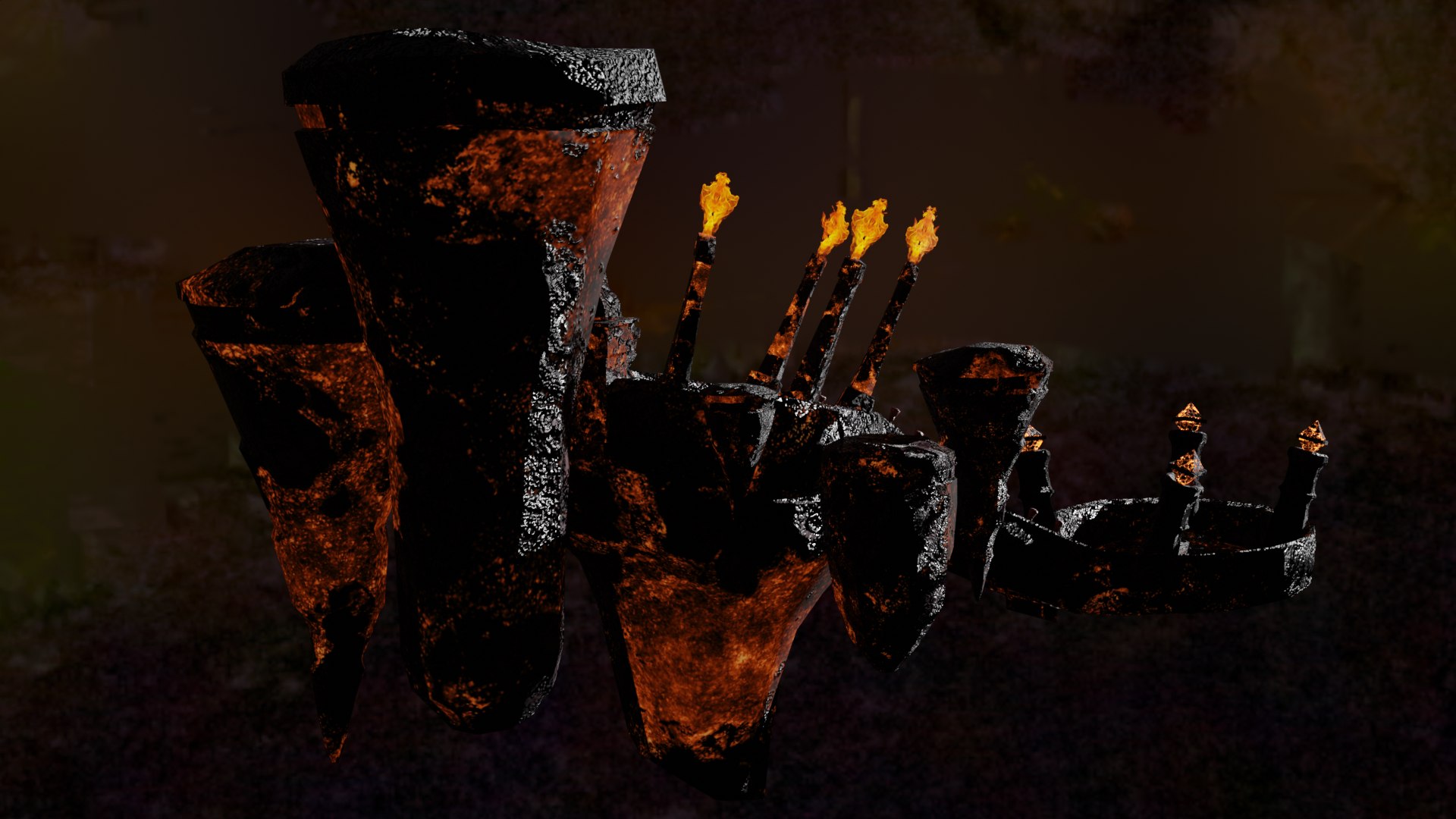 3D Fiery Valley Game Ready Low Poly model - TurboSquid 1946944