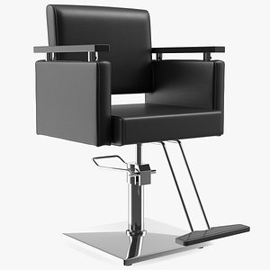 3D Hydraulic Barber Chair Modern Black model