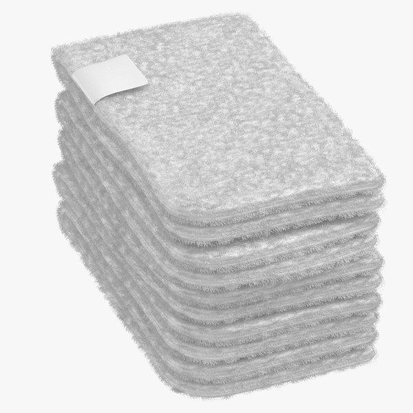 Stacked Bath Mats 5 Pile White Gray and Blue 3D