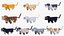 Collection de skins de chats et d'ocelots pour Minecraft : modèles 3D articulés, prêts pour le jeu en 4K PBR.