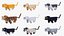 Collection de skins de chats et d'ocelots pour Minecraft : modèles 3D articulés, prêts pour le jeu en 4K PBR.