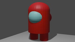 A small red spaceman