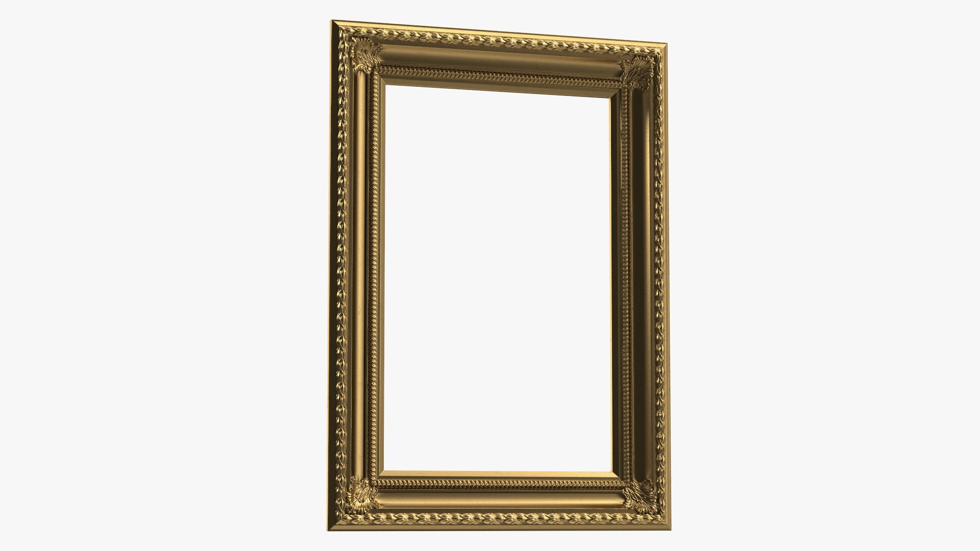 Elegant Ornate Baroque Picture Frame 3D model preview