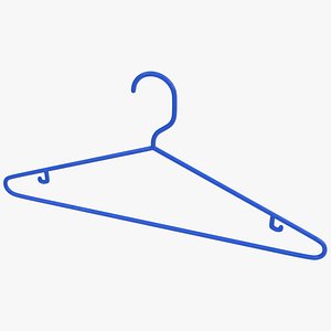 Plastic Clothes Hanger Blue 3D