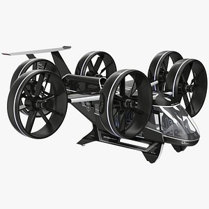 Electric Flying Taxi Bell Nexus Lights On Rigged for Cinema 4D