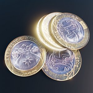 3D model Moldovan Leu Coin