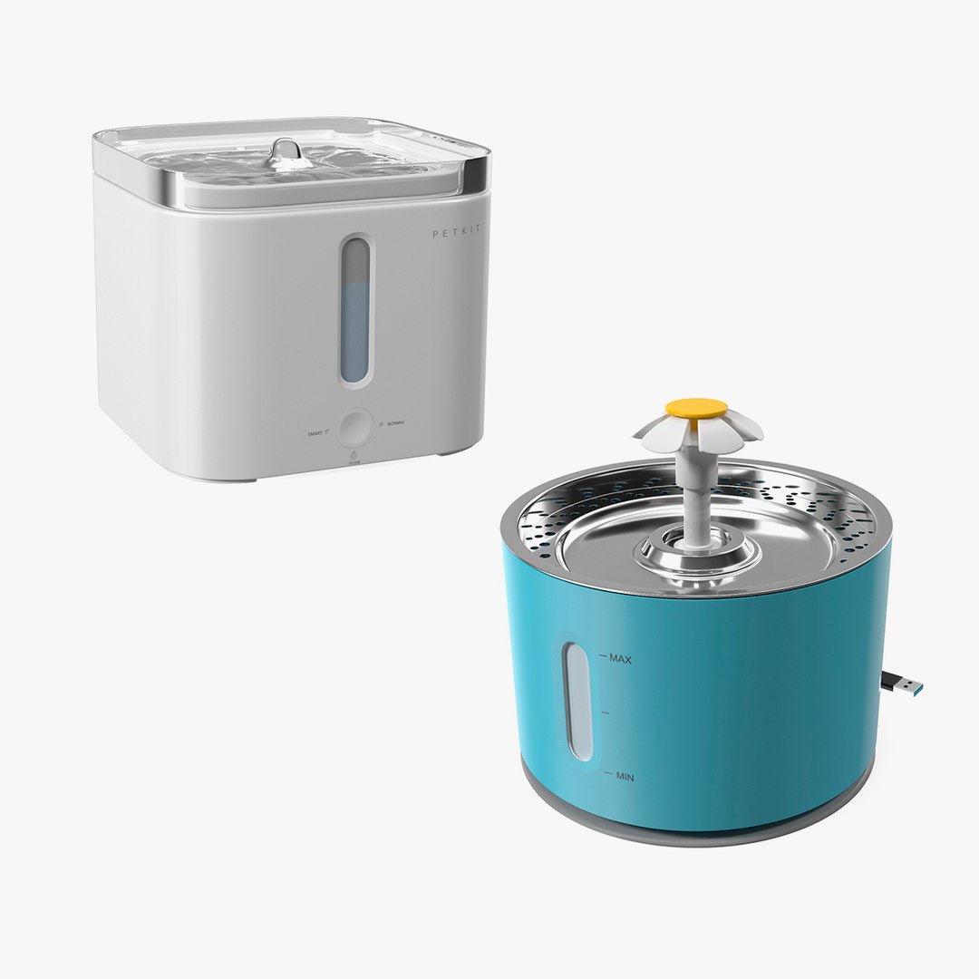 Pet Water Fountains Collection 3D model preview