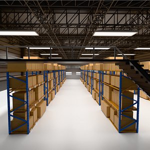 Industrial Warehouse Interior 3D model