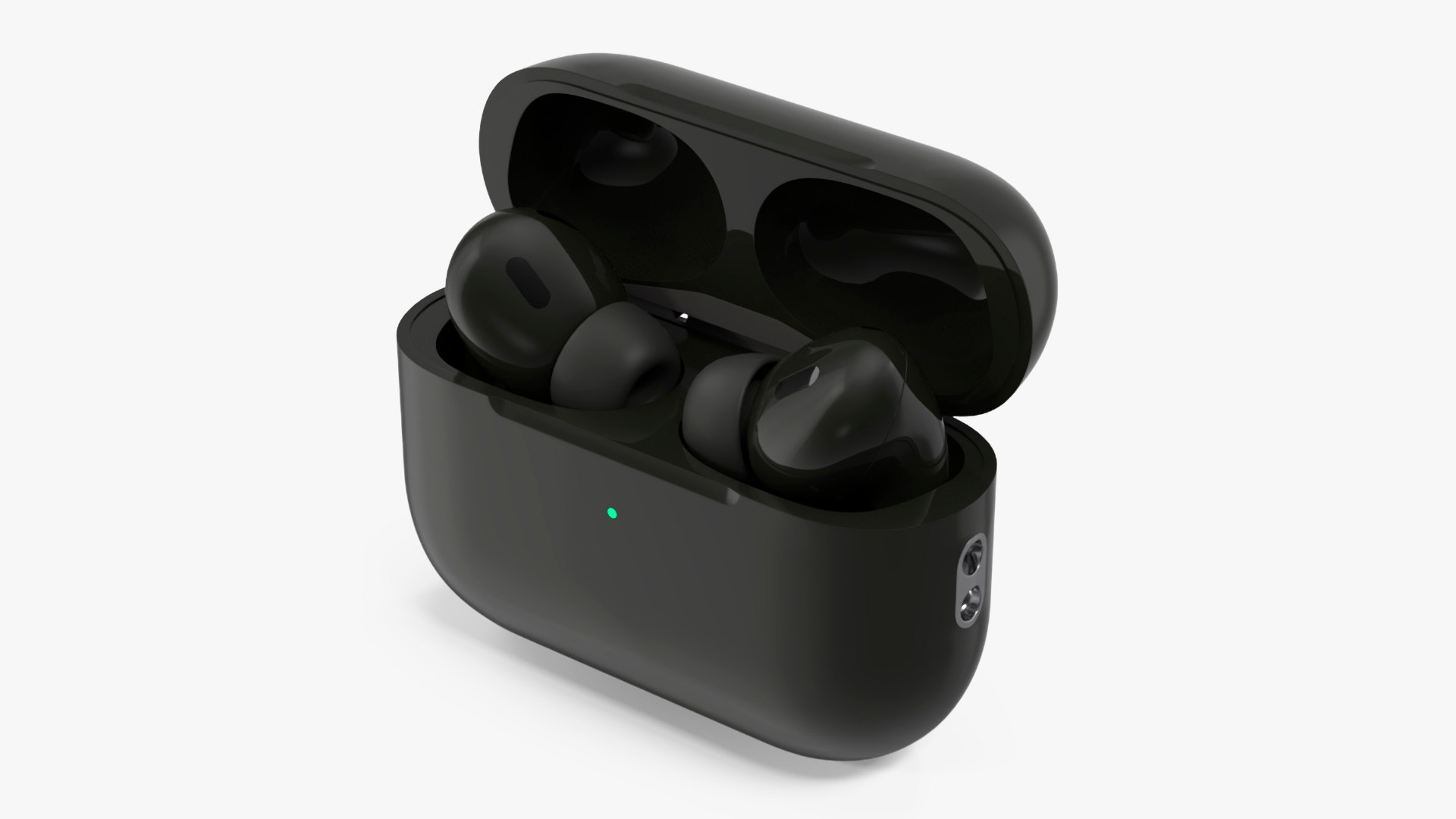 Wireless Headphones with Charging Station USB-C Black 3D model preview