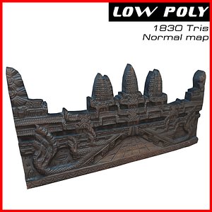 angkor wat decor element 3d obj