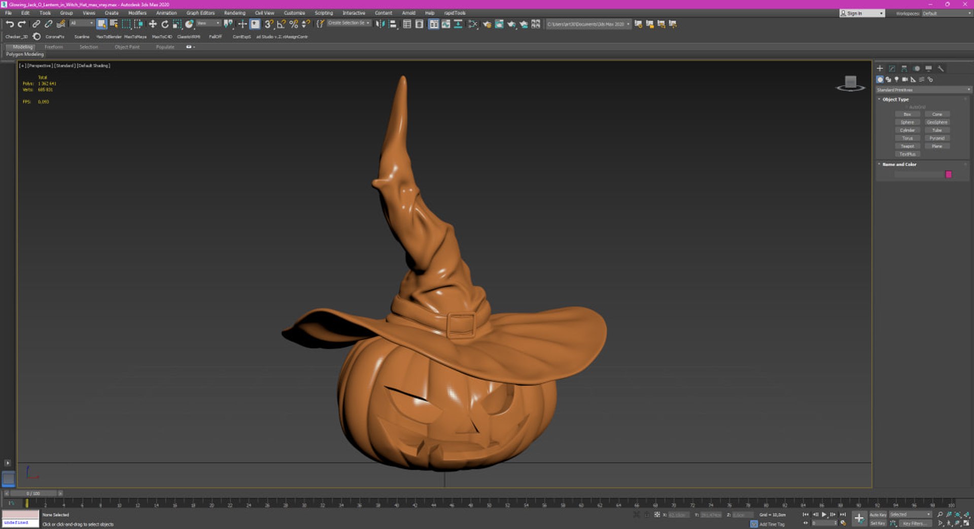 Glowing Jack O Lantern In Witch Hat For 3D Print Model - TurboSquid 2388986