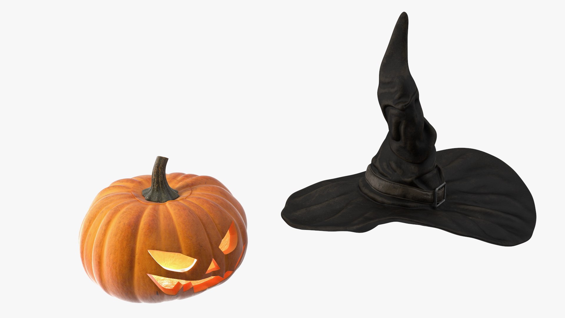 Glowing Jack O Lantern In Witch Hat For 3D Print Model - TurboSquid 2388986