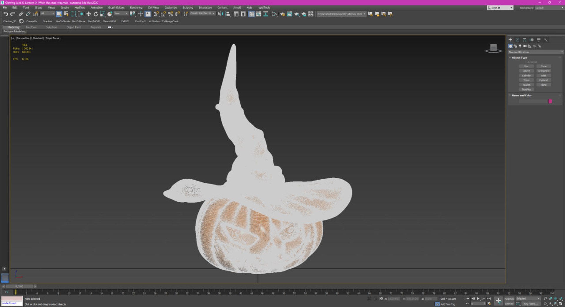 Glowing Jack O Lantern In Witch Hat For 3D Print Model - TurboSquid 2388986