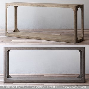 3D martens rectangular console table