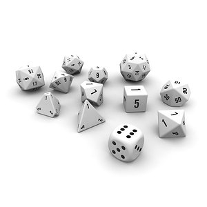 Polyhedral Dice Set - White