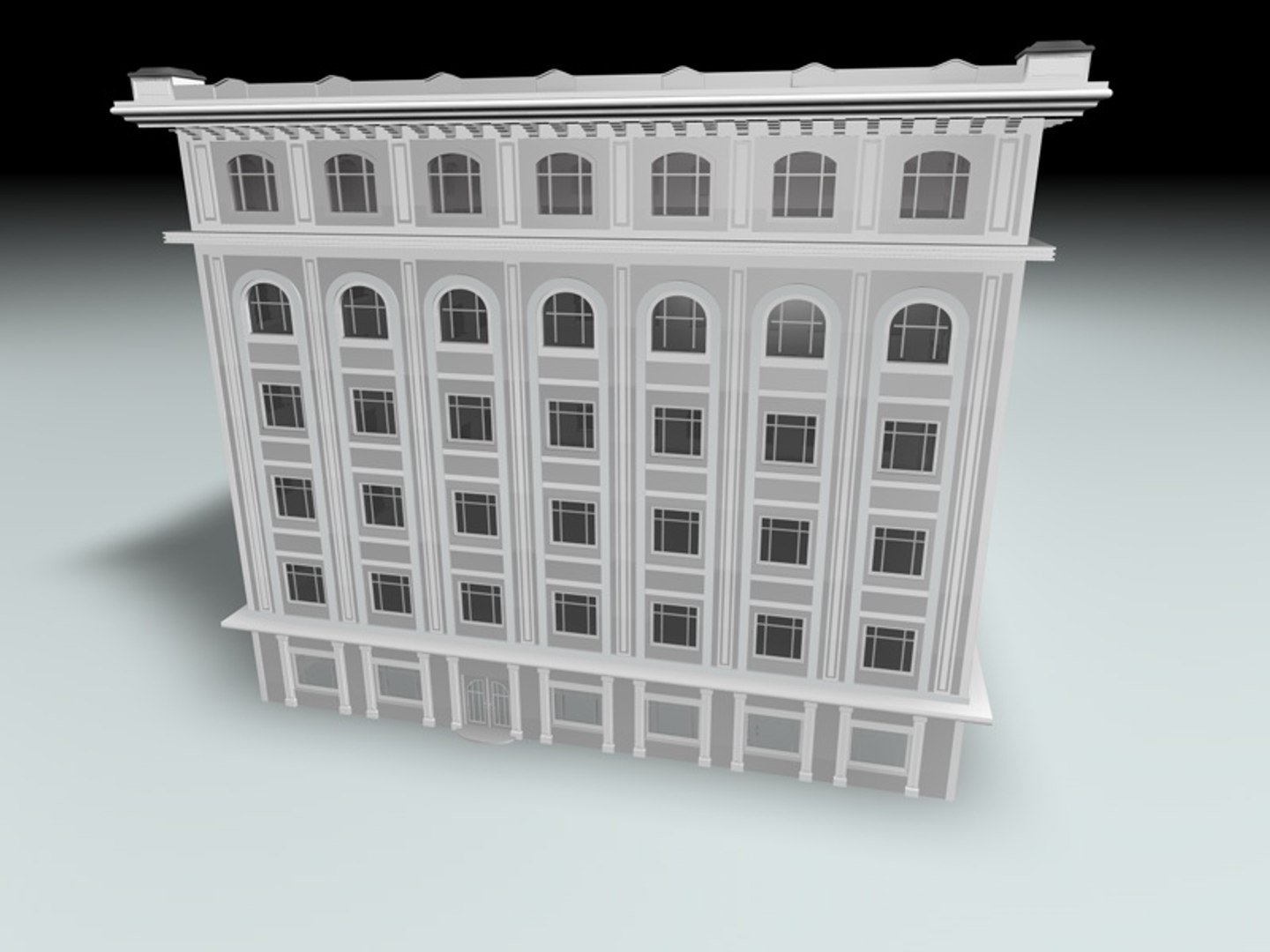 3d Old Office Building Loby