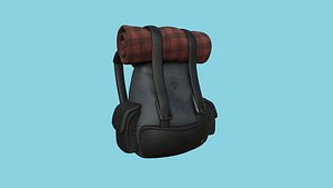 3D Black Leather Backpack - Character Fashion Design