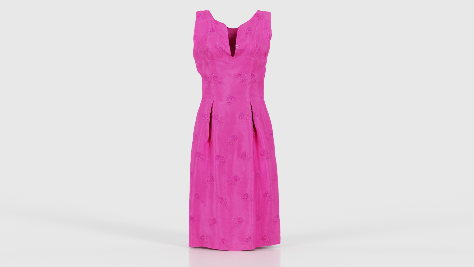 3D Model Shiny Pink Flower Dress Remastered - TurboSquid 2360910